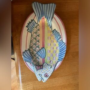 Rare Mackenzie Childs Fish Platter